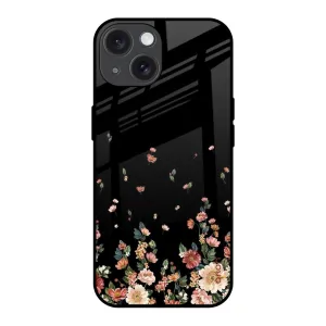 Wear resistant Modern feature Floating Floral Print Glass Case for iPhone 15