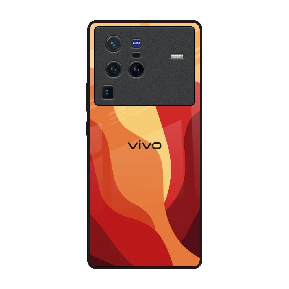 Magma Color Pattern Glass Case for Vivo X80 Pro 5G Custom Fit