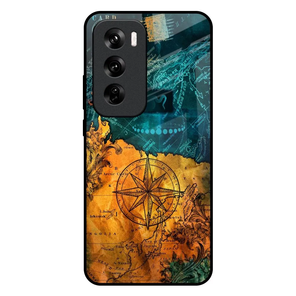 Architecture Map Glass Case for Oppo Reno 12 Pro 5G TPU Material