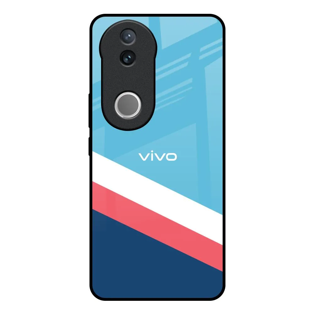 Pink & White Stripes Glass Case For IQOO Z10R 5G Durable Pattern