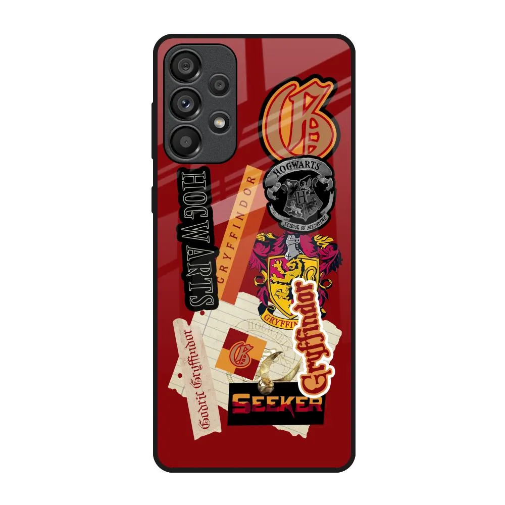 Luxury Build Gryffindor Glass Case for Samsung Galaxy A73 5G