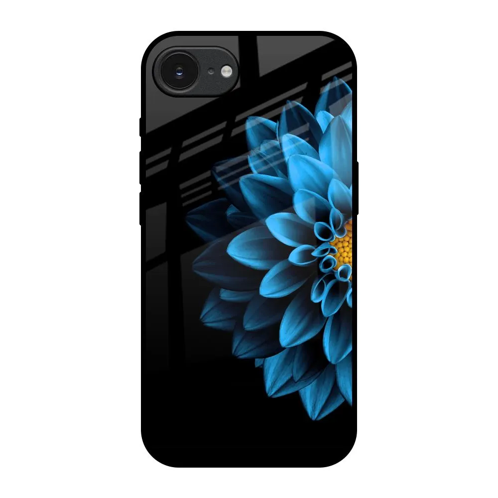 Sleek Edge easy installation Half Blue Flower Glass Case for Apple iPhone 16e