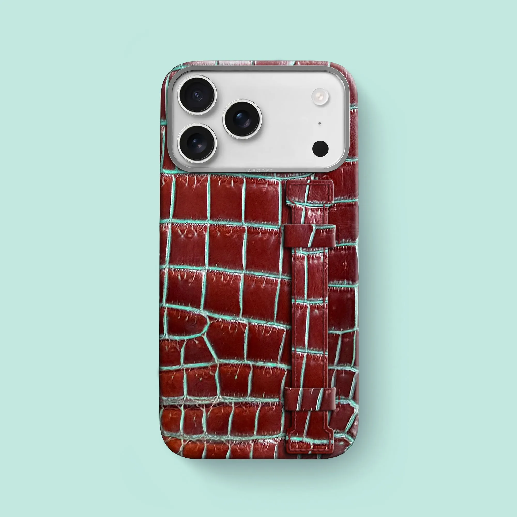 Smooth Surface Layer High gloss Handle Case 1/1 Clay Court For iPhone 17 Pro Max In Alligator