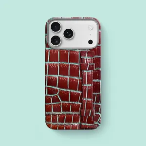 Smooth Surface Layer High gloss Handle Case 1/1 Clay Court For iPhone 17 Pro Max In Alligator