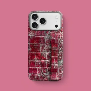 Handle Case 1/1 Garnet For iPhone 17 Pro Max In Alligator Polished Finish Impact Guard