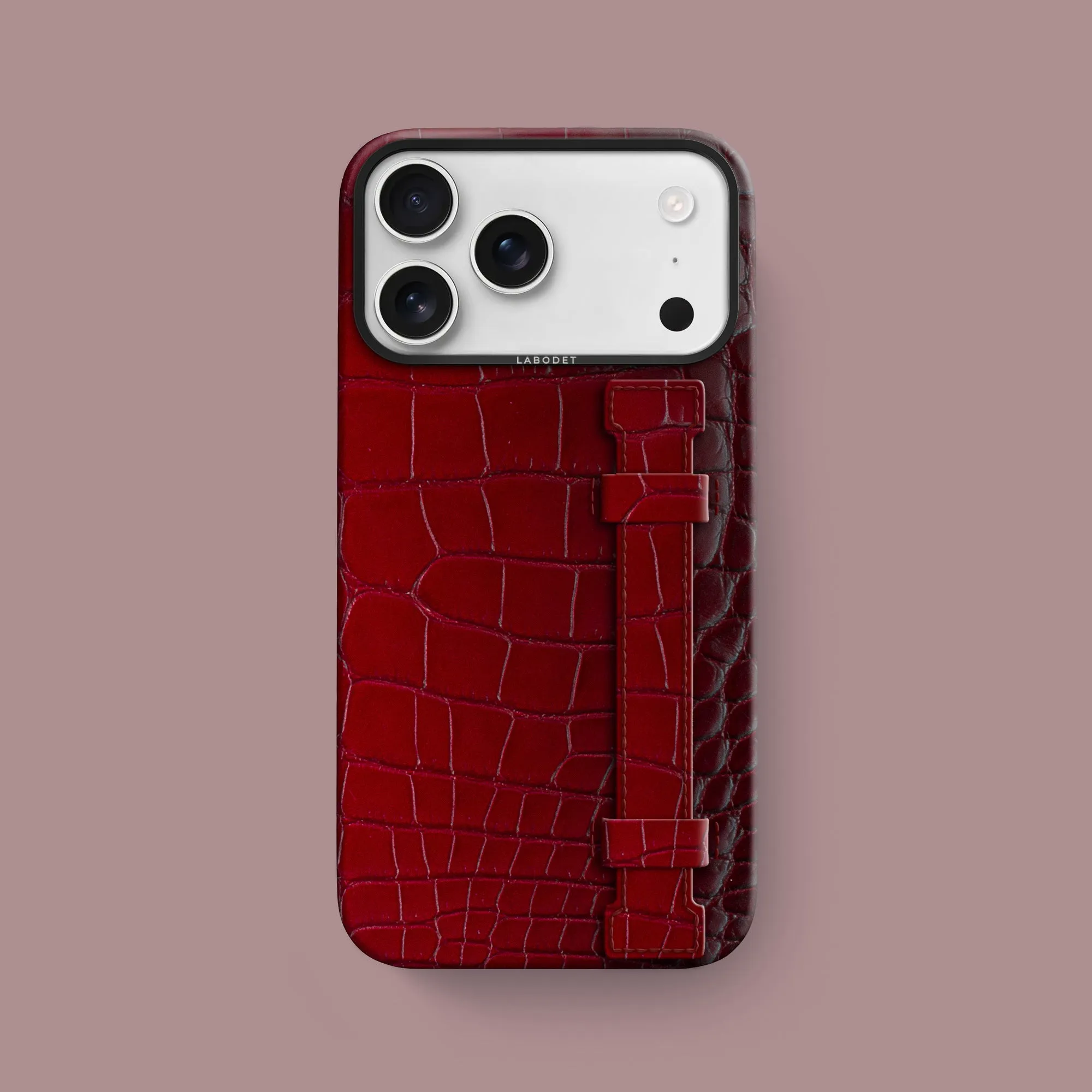 Handle Case 1/1 Velvet For iPhone 17 Pro Max In Himalayan Crocodile Matte Design Texture Hand Friendly