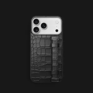Protective barrier Handle Case Edition Black For iPhone 17 Pro In Alligator