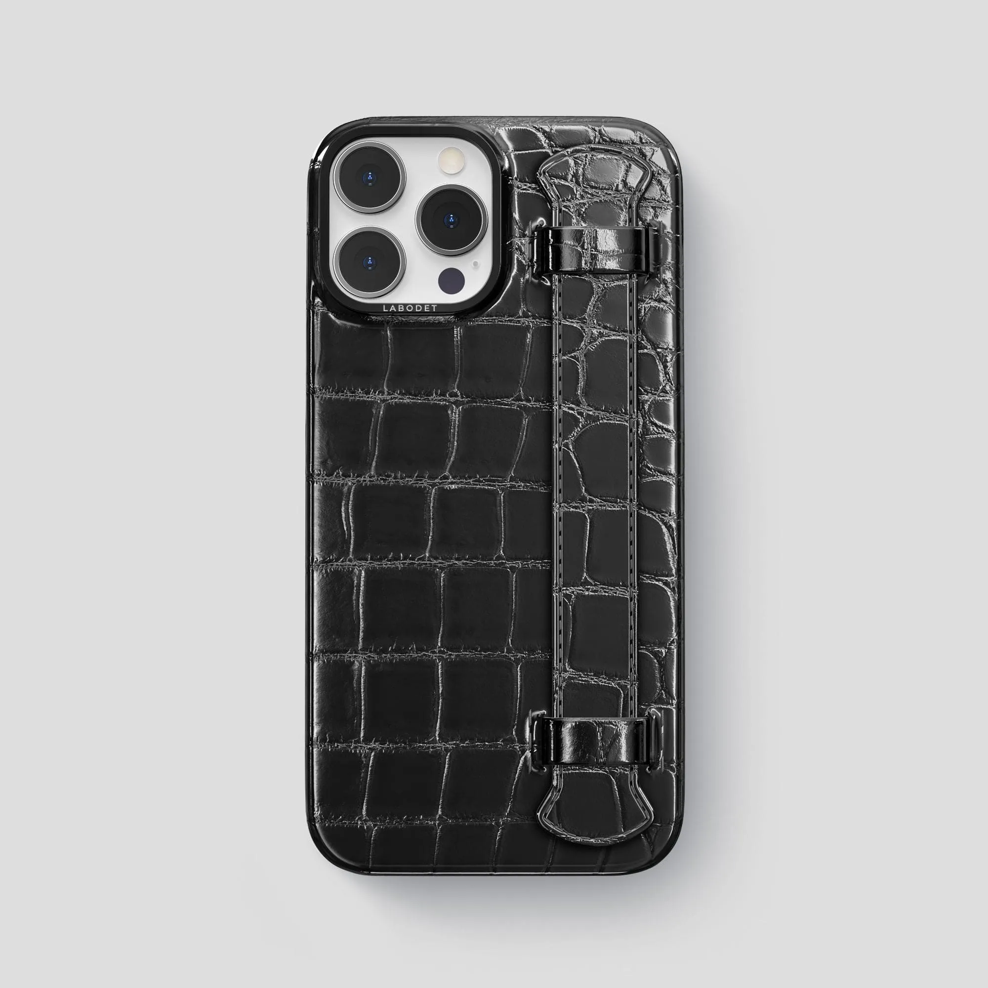 Flexible frame Handle Case For iPhone 14 Pro Max In Patina Alligator