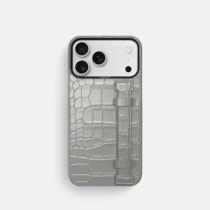 Color Accent Handle Case For iPhone 17 Pro In Metallic Alligator