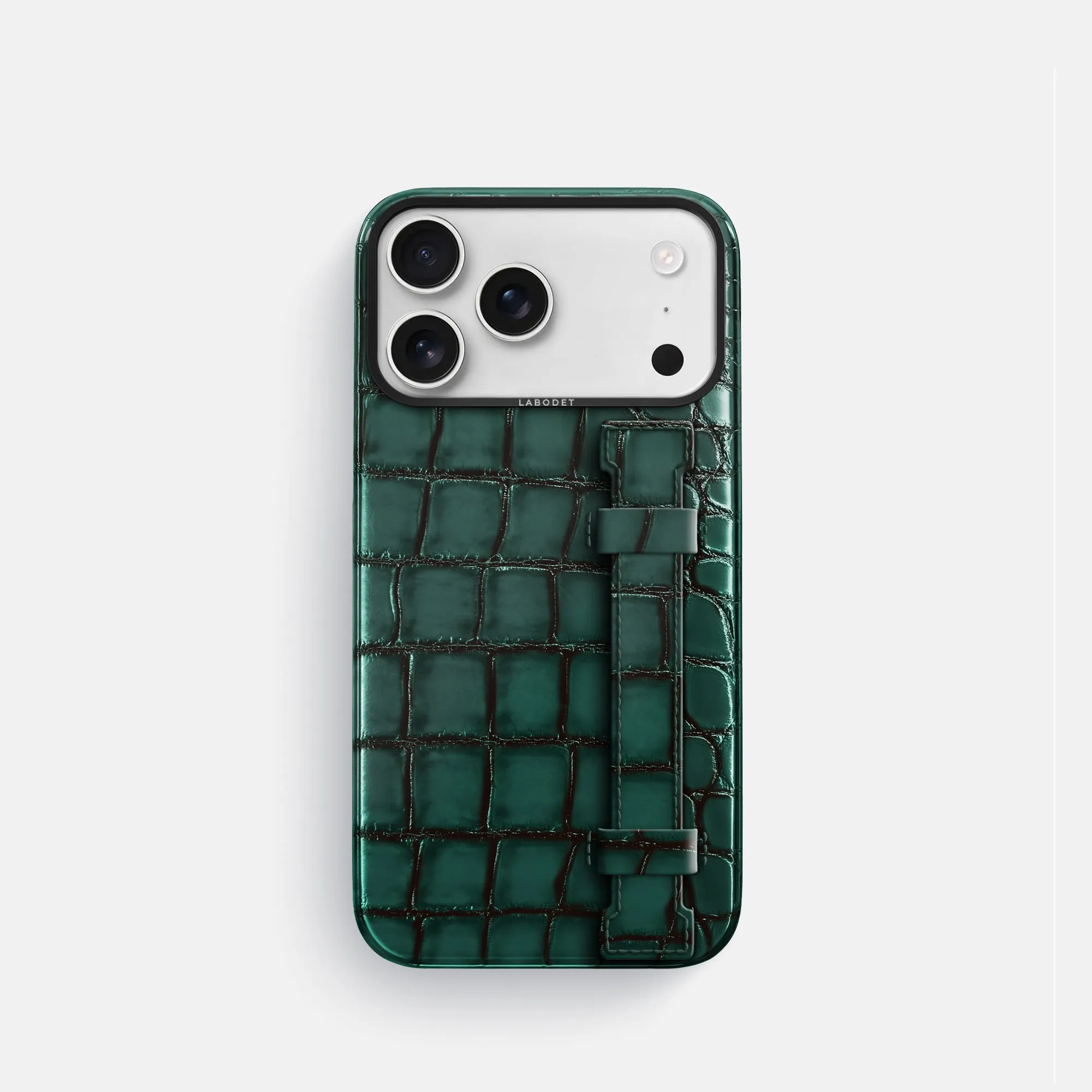 Handle Case For iPhone 17 Pro In Patina Alligator Compact Style Elegant Craft