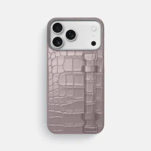 Durable Edge Layer Handle Case For iPhone 17 Pro Max In Metallic Alligator