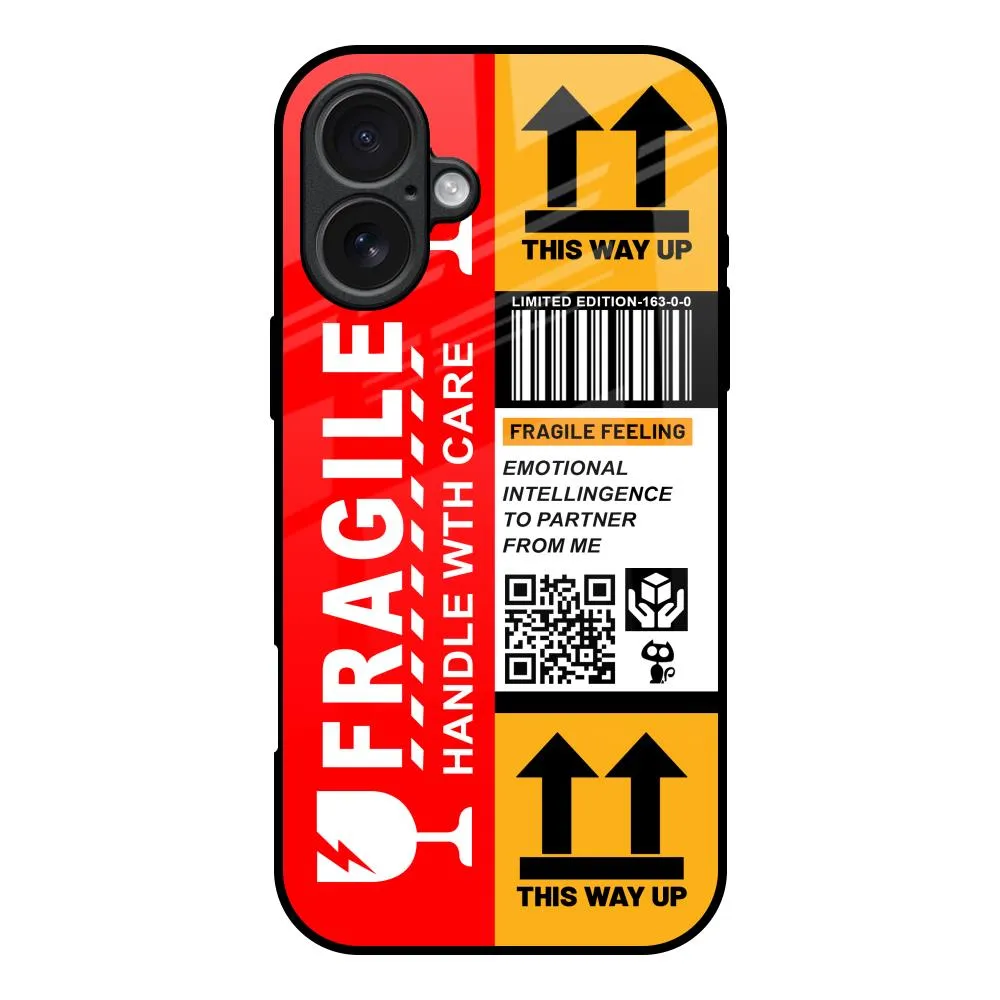 Handle With Care Glass Case for iPhone 17 Protective Pattern