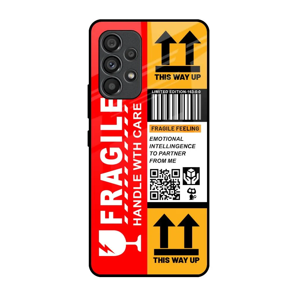 Durable Edge Handle With Care Glass Case for Samsung Galaxy A53 5G