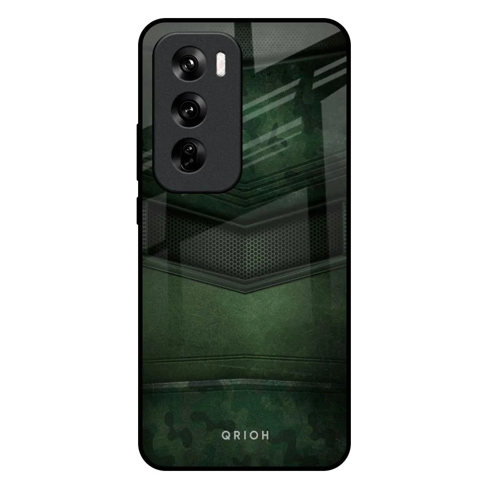 Modern Layer Slim Comfort Green Leather Glass Case for Oppo Reno 12 Pro 5G