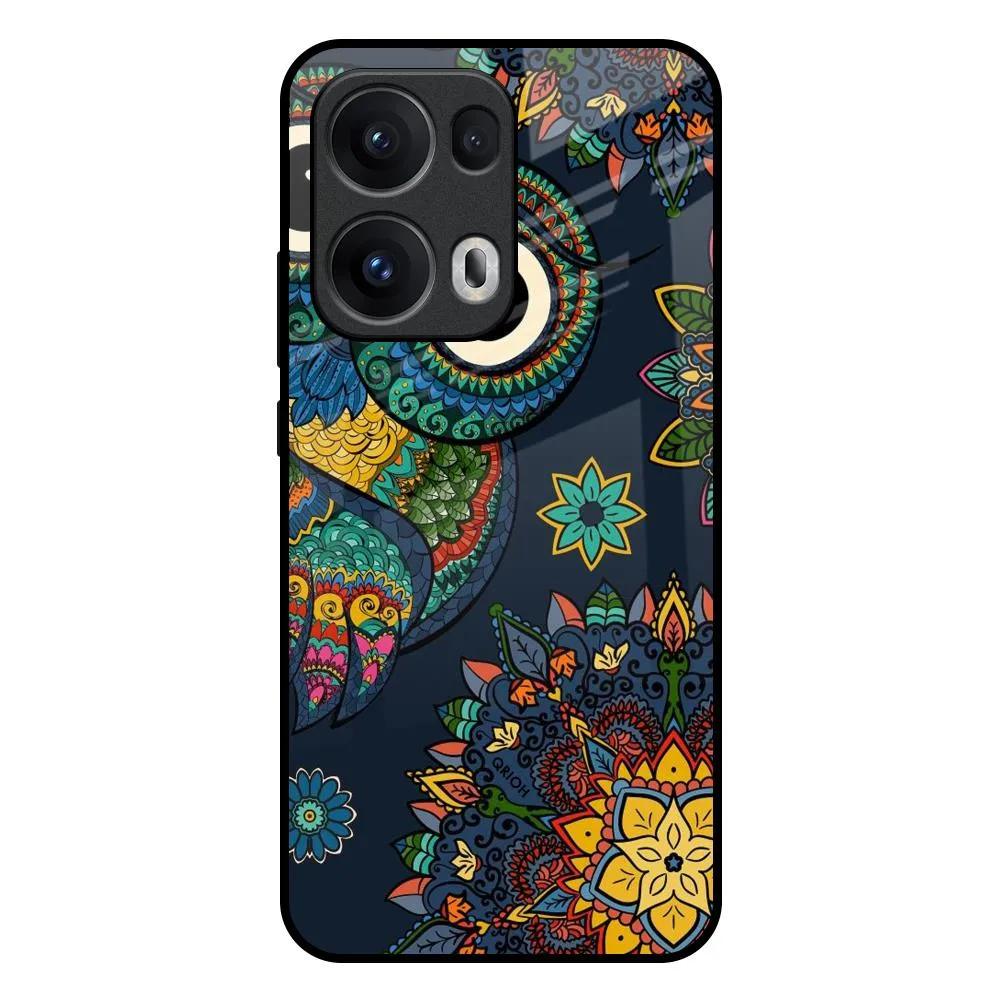 Soft Surface Design Student Friendly Owl Art Glass Case for Oppo Reno13 Pro 5G
