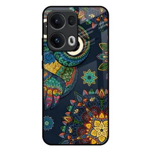 Soft Surface Design Student Friendly Owl Art Glass Case for Oppo Reno13 Pro 5G