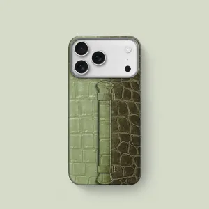 Center Handle Celadon Green For iPhone 17 Pro In Himalayan Crocodile Protective Detail
