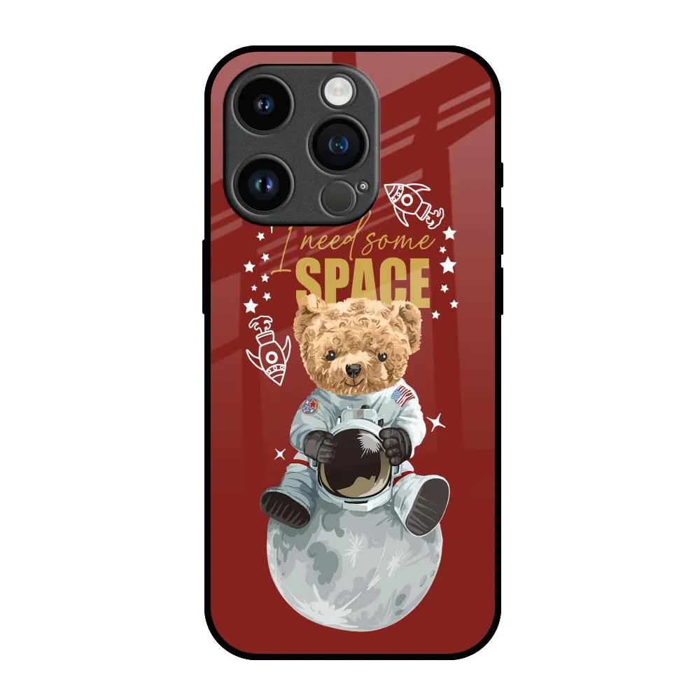 Astronaut Bear Glass Case for iPhone 14 Pro Polished Look Easy Access