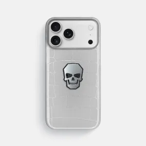 Classic Case With Titanium Skull For iPhone 17 Pro Max In Shiny Alligator Vibrant pattern Minimal Aesthetic Touch
