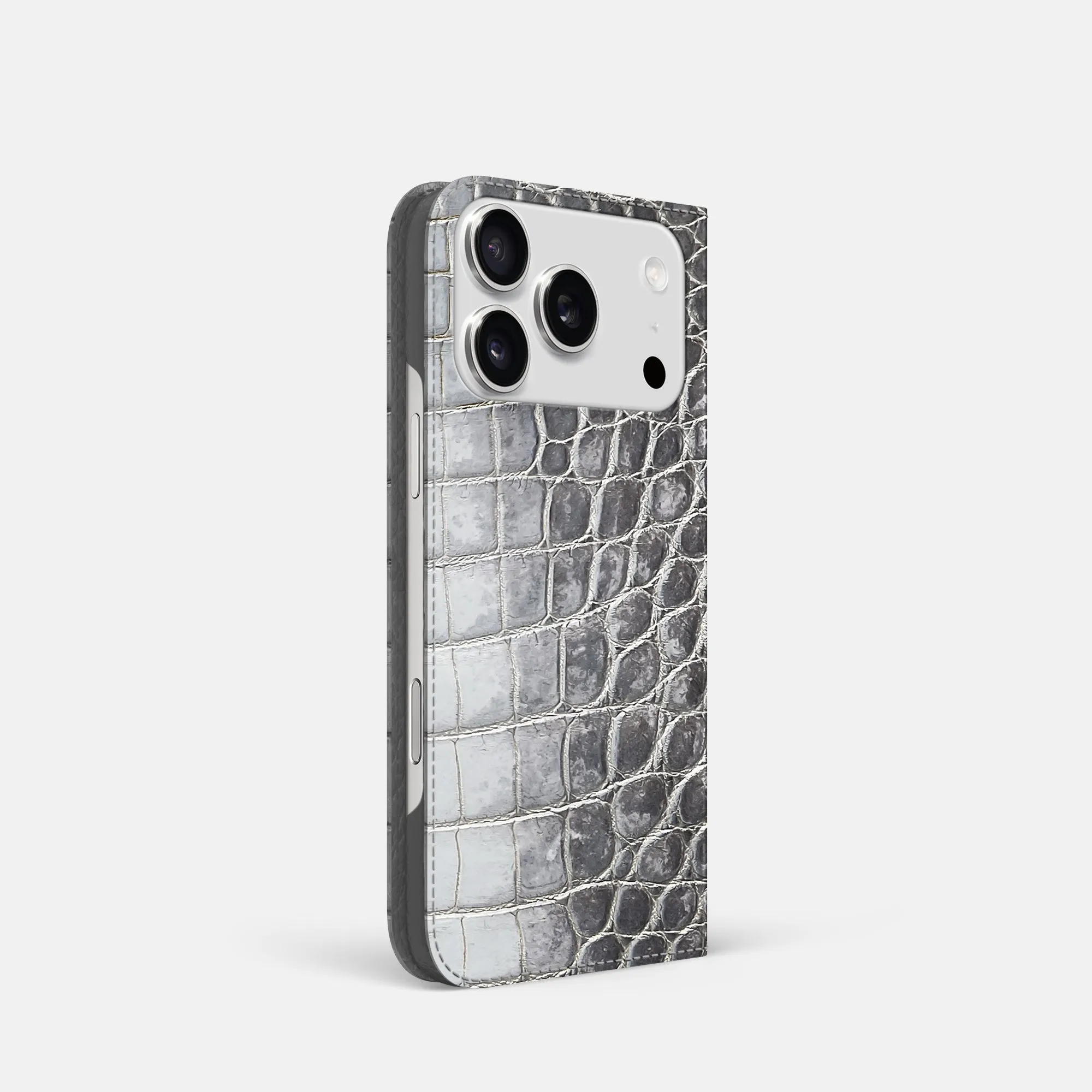 Matte Feel Folio Slim Case For iPhone 17 Pro In Himalayan Crocodile