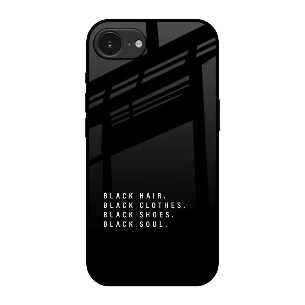 Black Soul Glass Case for Apple iPhone 16e High End Look