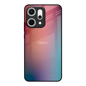 Carbon Fiber Dusty Multi Gradient Glass Case for Oppo Reno14 5G
