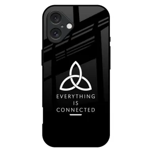Durable Edge Finish Modern Style Everything Is Connected Glass Case for iPhone 16 Plus