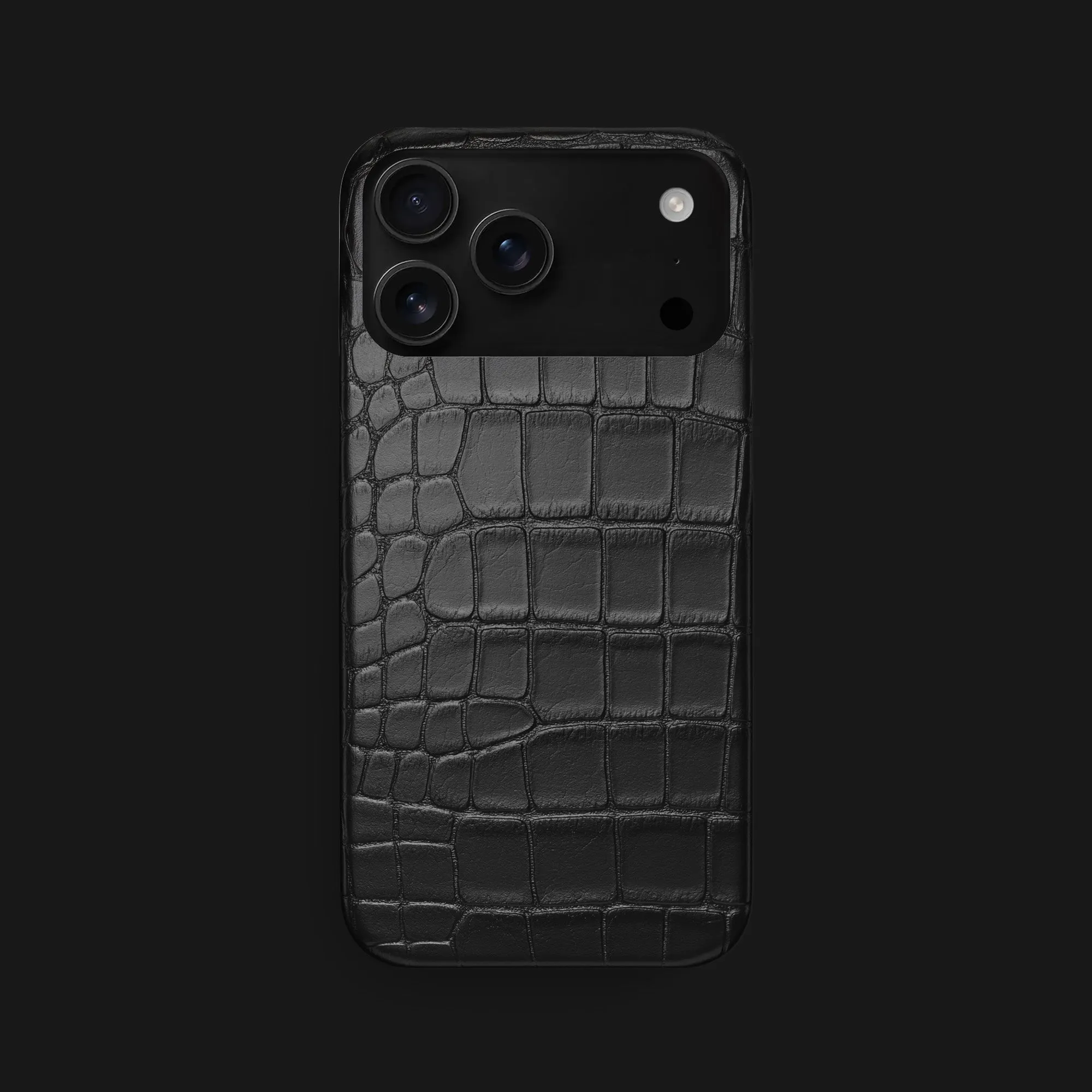Matte Finish Durable Pattern Slim Case Edition Black For iPhone 17 Pro Max In Alligator