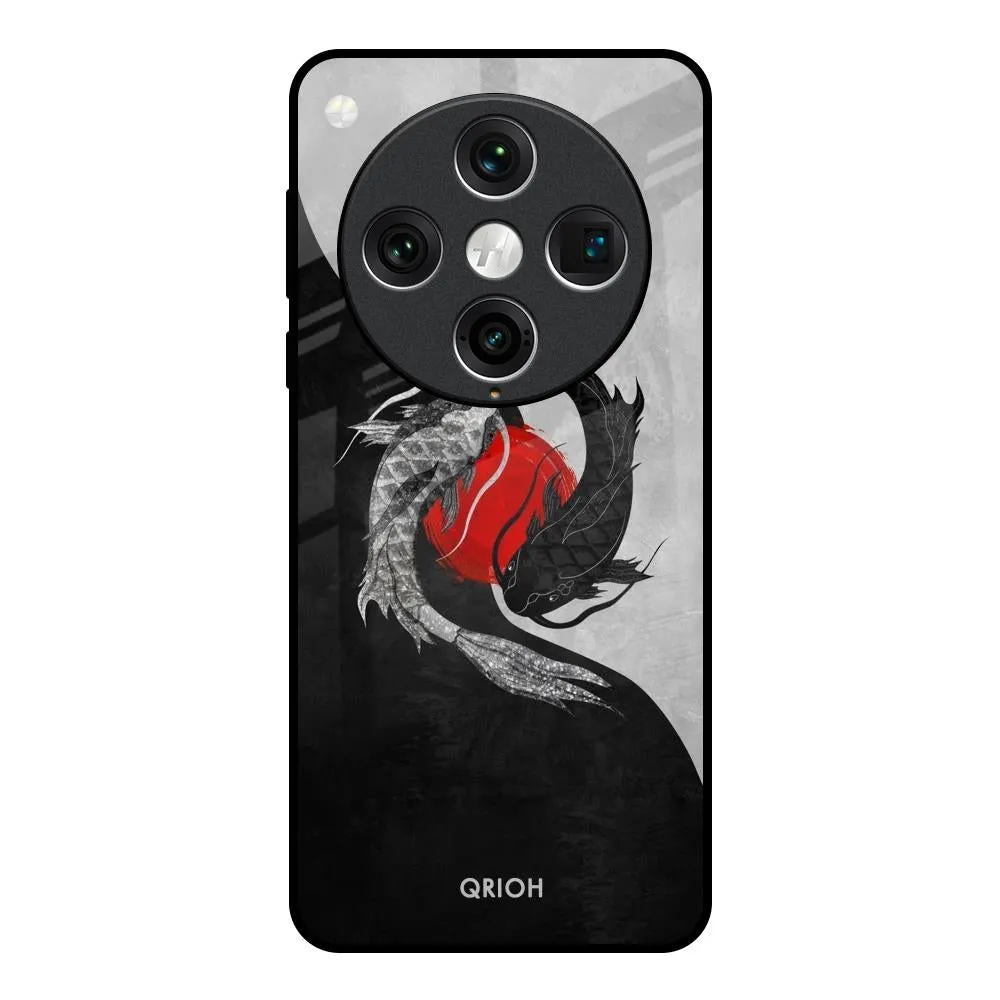 Japanese Art Glass Case for Oppo Find x8 Pro Soft Edge Detail Hard Plastic