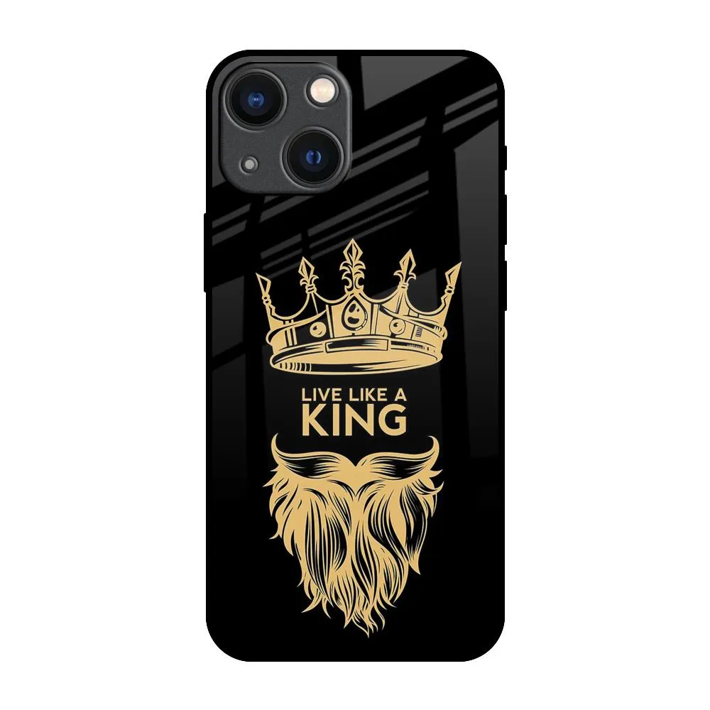 King Life Glass Case For iPhone 14 Plus Modern Grip Design Modern Detail