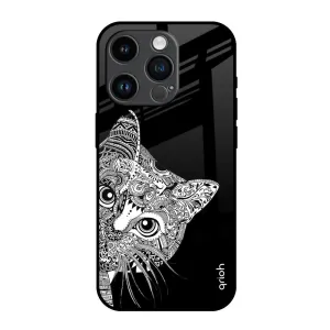 Compact Structure Kitten Mandala Glass Case for iPhone 14 Pro