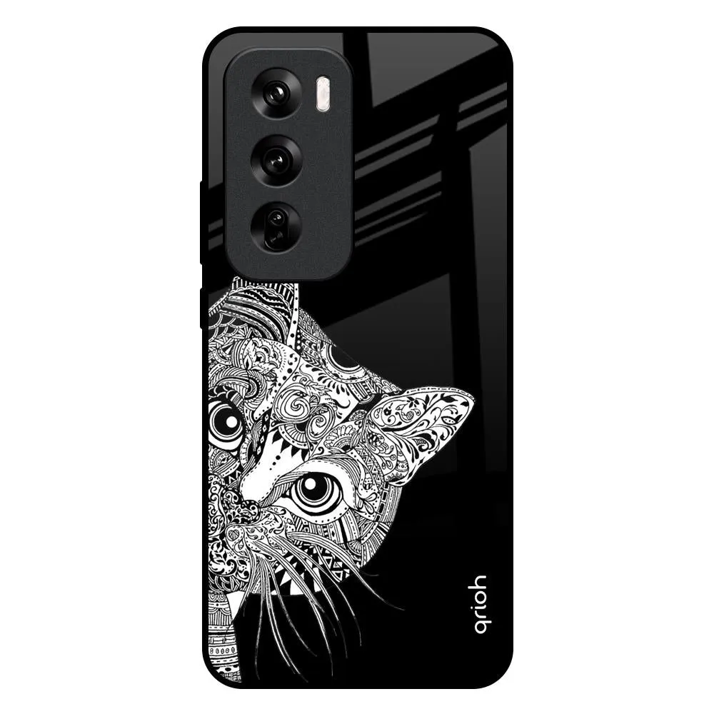 Kitten Mandala Glass Case for Oppo Reno 12 5G Protective Form