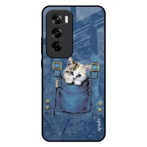 Kitty In Pocket Glass Case For Oppo Reno 12 5G Simple Finish