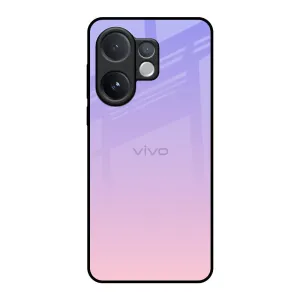 Flexible Edge Texture Lavender Gradient Glass Case for Vivo V60 5G