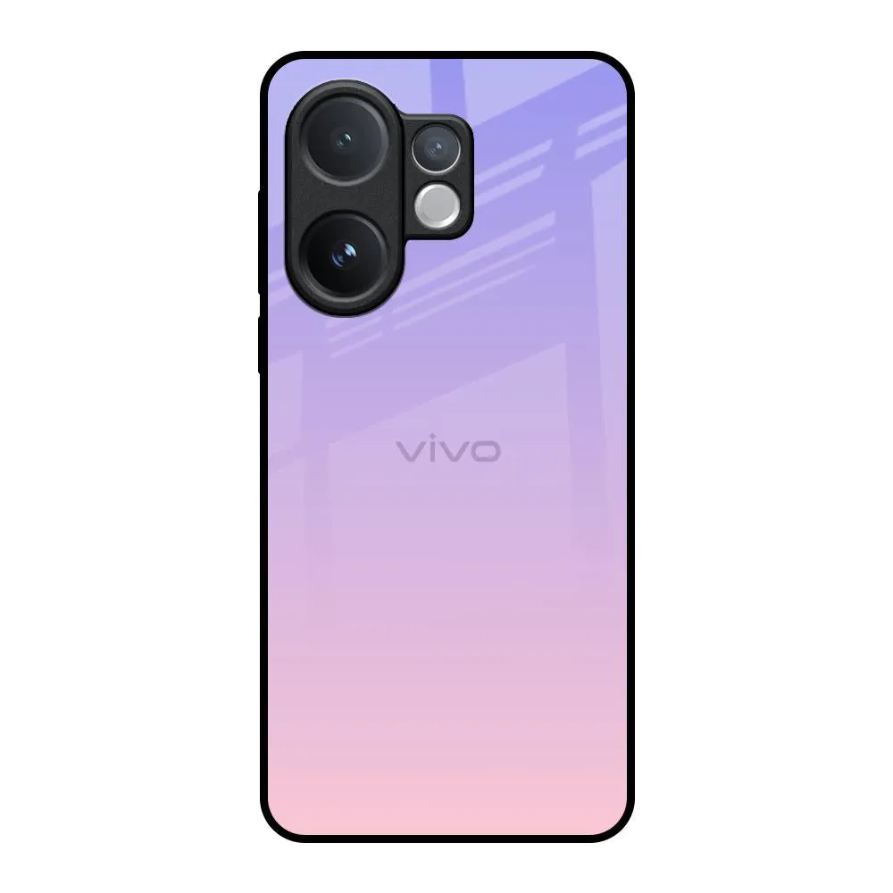 Flexible Edge Texture Lavender Gradient Glass Case for Vivo V60 5G