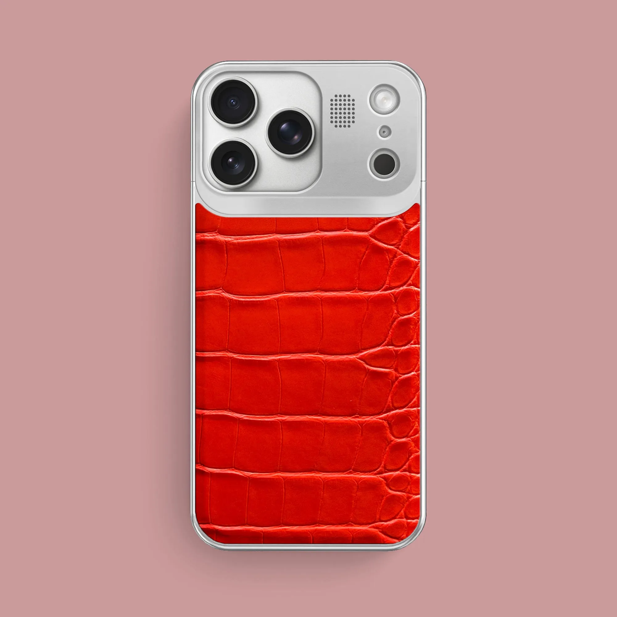 Metal Case Deep Coral For iPhone 17 Pro Max In Alligator Comfort Edge