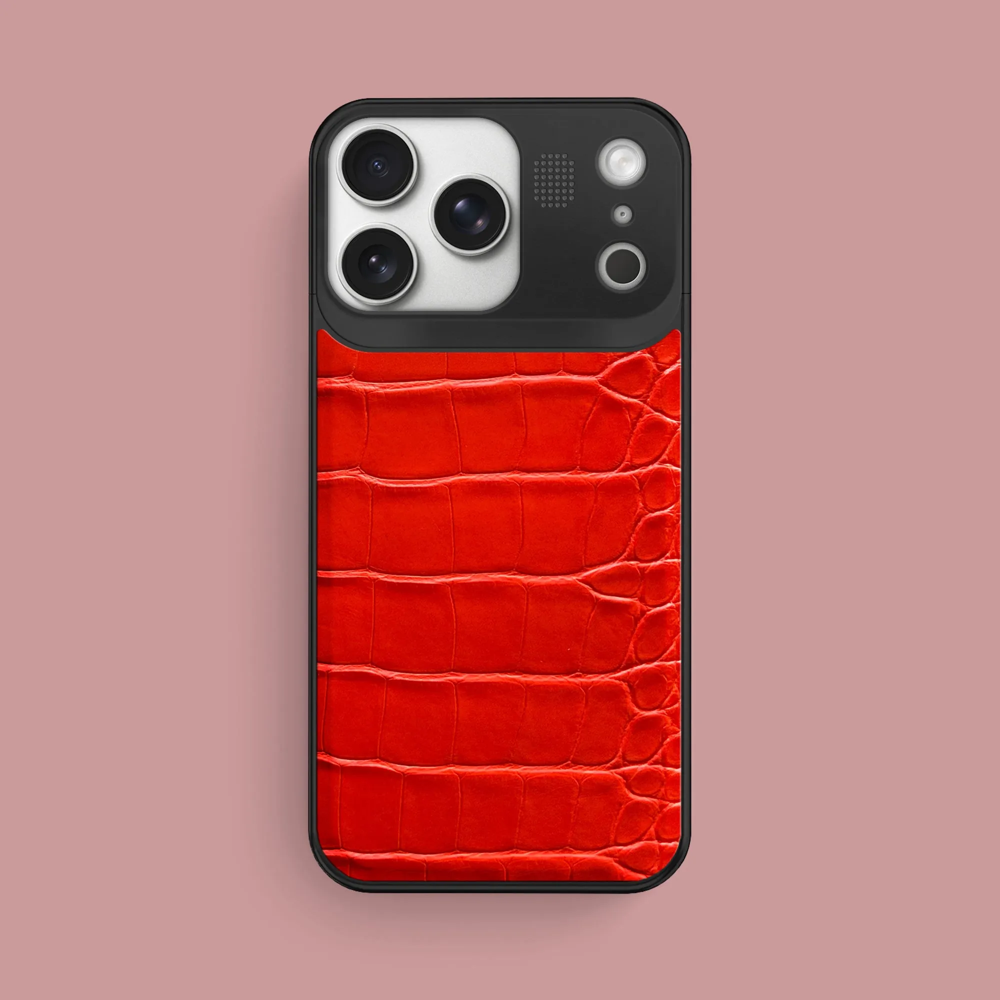 Rugged Outline Metal Case Deep Coral For iPhone 17 Pro Max In Alligator