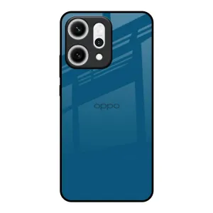 Cobalt Blue Glass Case for Oppo Reno14 5G Minimal Shield Texture Long Lasting