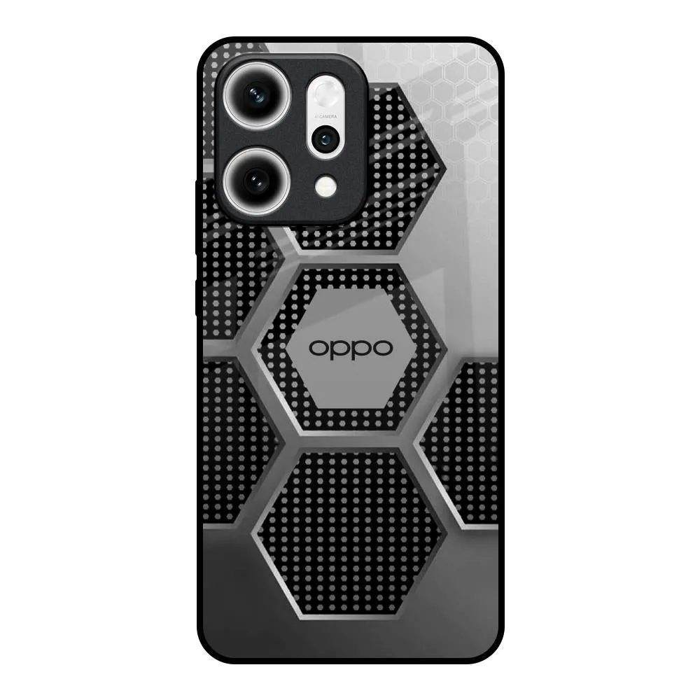 Compact Build Strong Frame Hexagon Style Glass Case For Oppo Reno14 5G