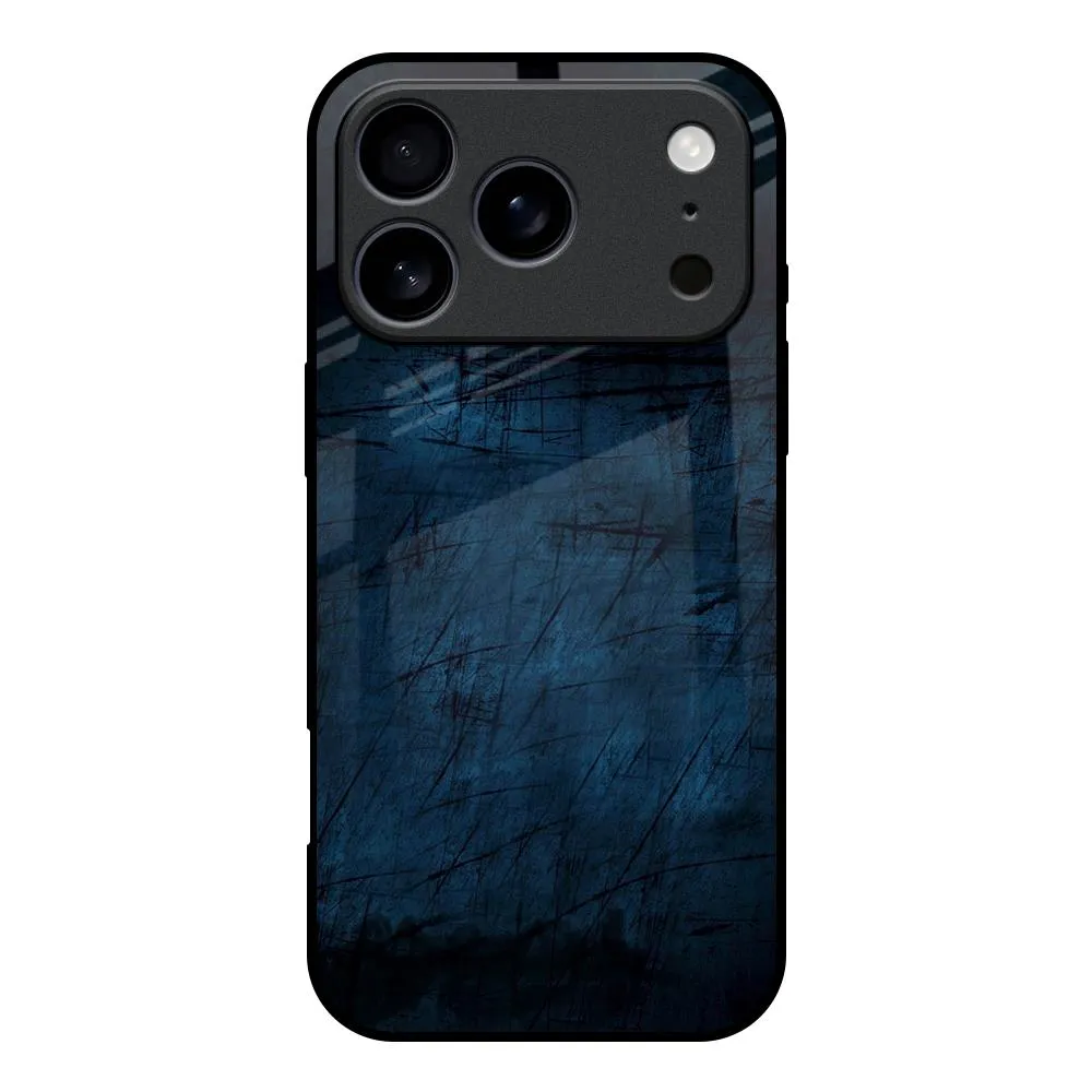 Non slip grip Artistic Design Dark Blue Grunge Glass Case for iPhone 17 Pro