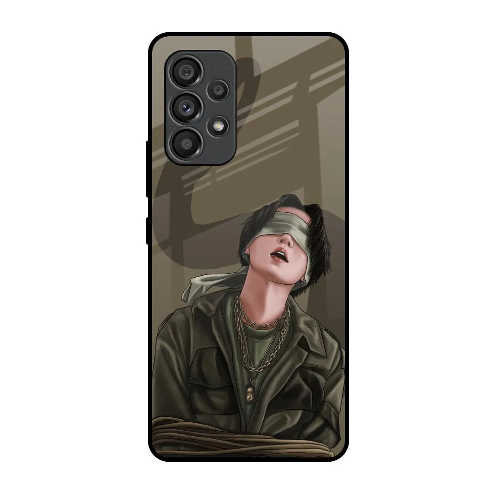 Flexible Layer Design Blind Fold Glass Case for Samsung Galaxy A53 5G