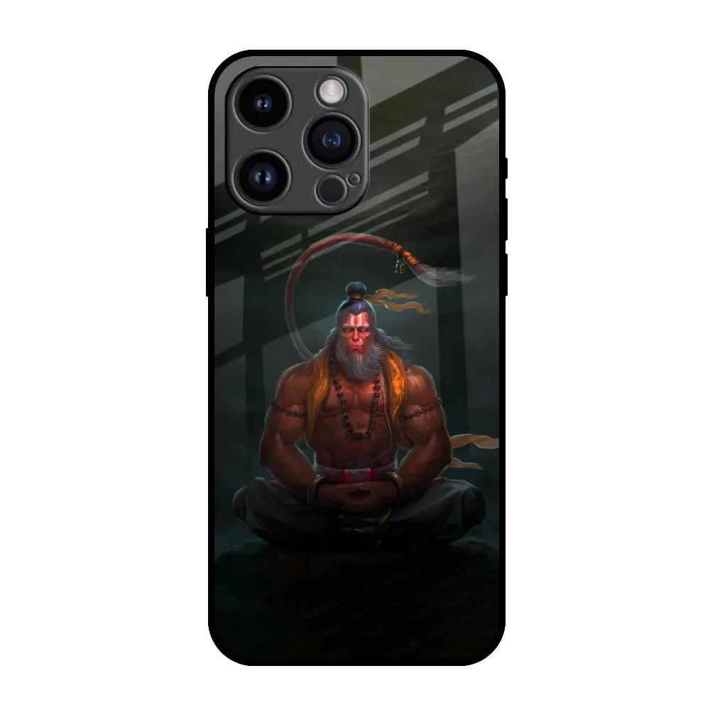 Lord Hanuman Animated Glass Case for iPhone 14 Pro Max Matte Guard