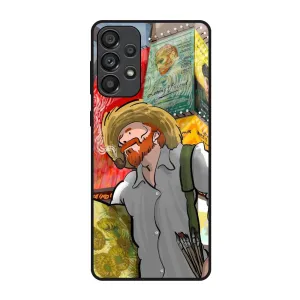 Loving Vincent Glass Case for Samsung Galaxy A73 5G Stylish Finish Texture
