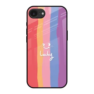 Lucky Abstract Glass Case for Apple iPhone 16e Minimal Style