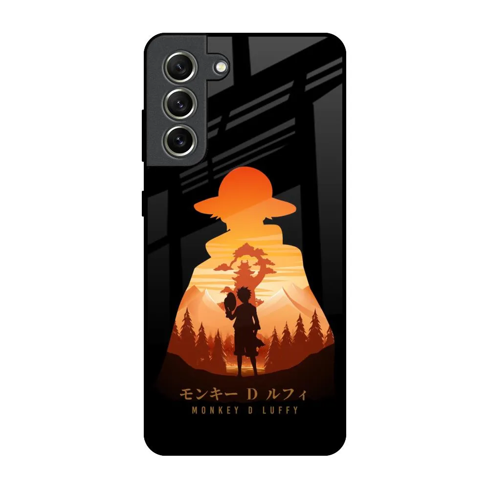 Luffy One Piece Glass Case for Samsung Galaxy S21 FE 5G Matte Surface Design