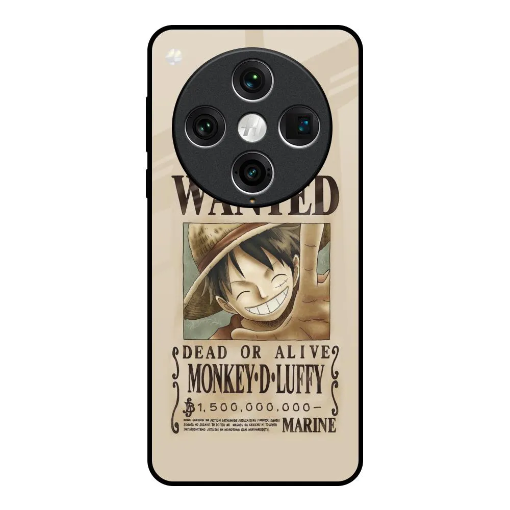 Colorful Pattern Luffy Wanted Glass Case for Oppo Find x8 Pro