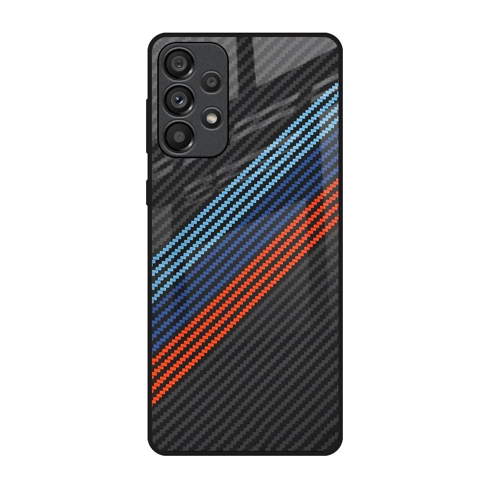Carbon Inspired Glass Case for Samsung Galaxy A73 5G Luxury Edge Texture
