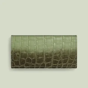 Premium Form Office use Wallet Case Celadon Green For iPhone 17 Pro Max In Himalayan Crocodile
