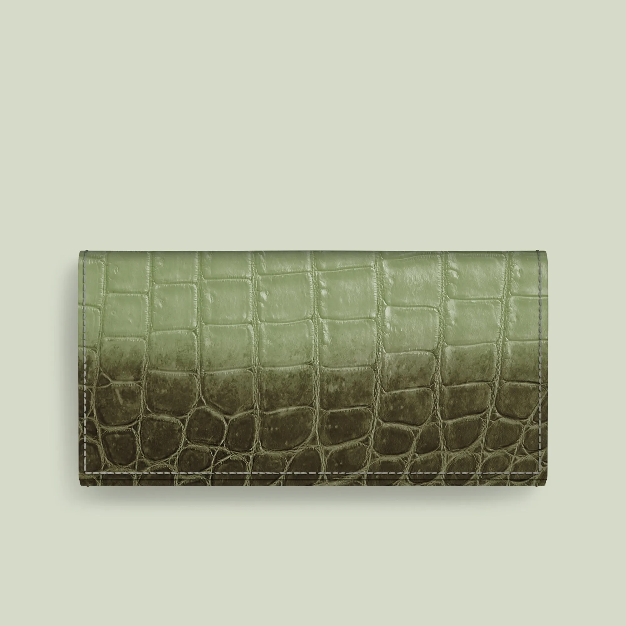 Premium Form Office use Wallet Case Celadon Green For iPhone 17 Pro Max In Himalayan Crocodile