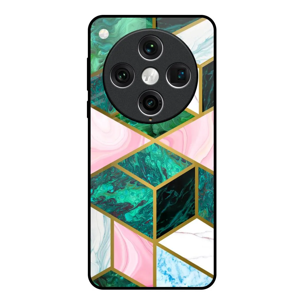 Protective Design Texture Seamless Green Marble Glass Case for Oppo Find x8 Pro